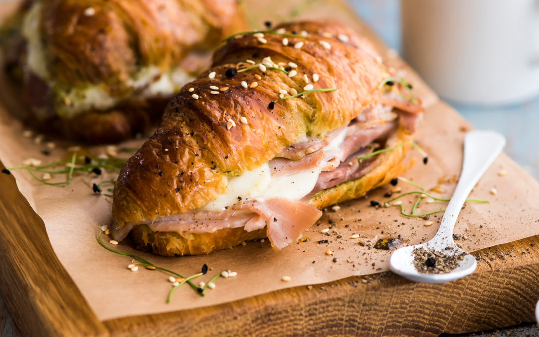 Ham, Cheese and Pesto Croissants