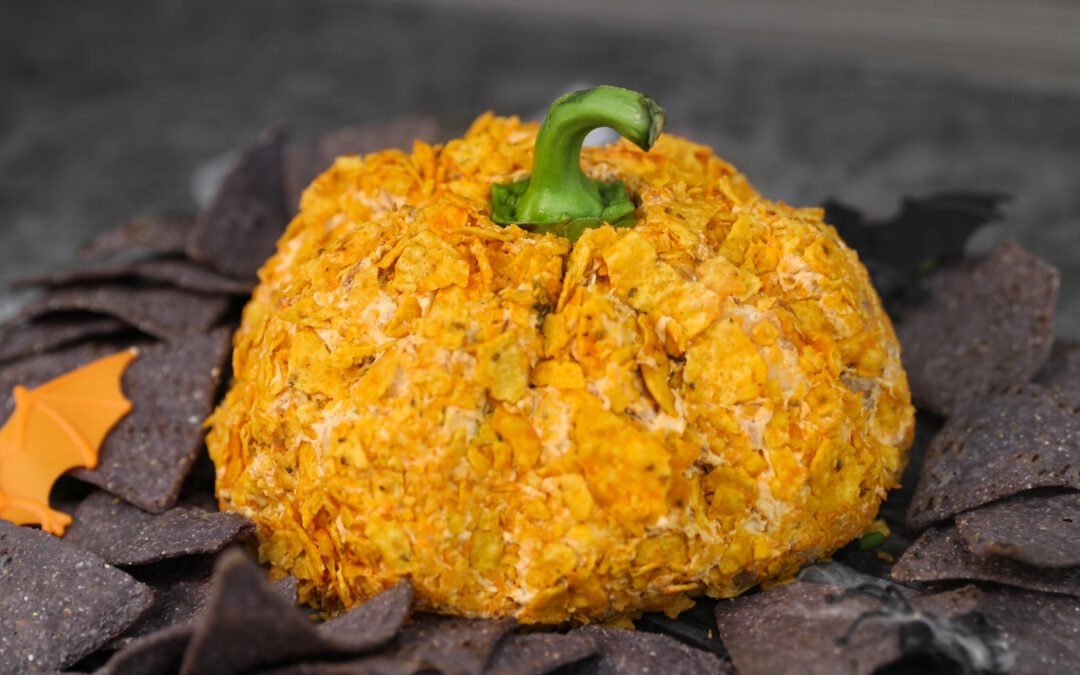 Mexican Jack-o-Lantern Bacon & Cheese Ball
