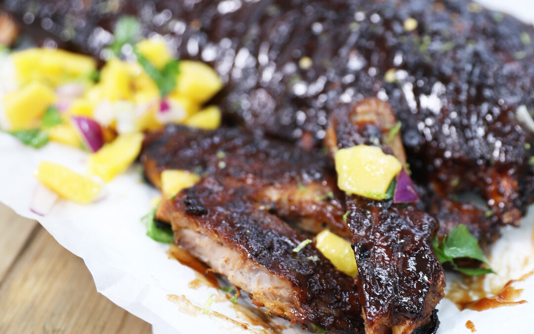 Chilli BBQ Ribs with Coconut Mango Salsa