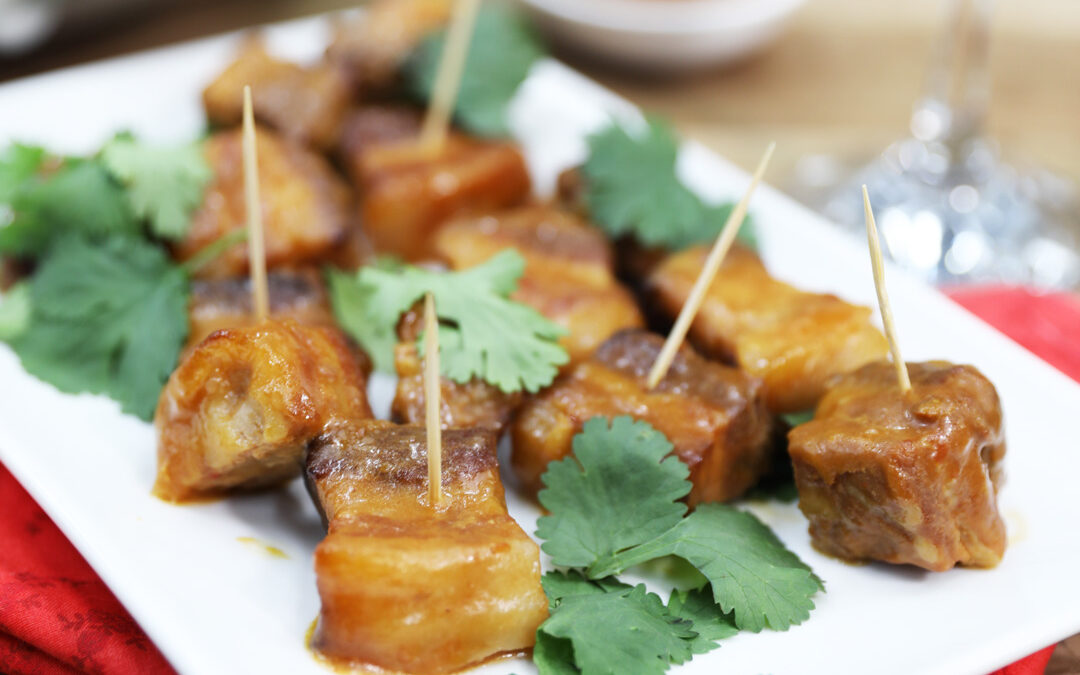 Sticky Ginger Pork Belly Bites