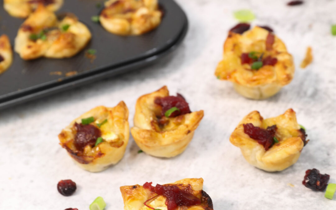 Savoury Bacon, Cranberry & Brie Tartlets