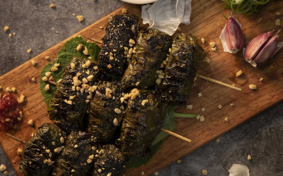 Sweet Pork Wrapped in Betel Leaf (Bo La Lot)